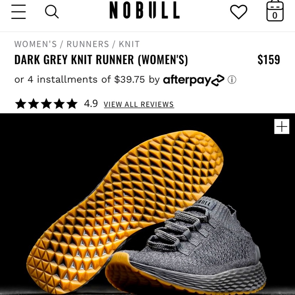 NoBull Women’s Dark Gray Knit Runner Size 9